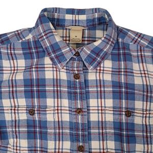 Duluth Trading Co Womens Plaid Flannel Shirt Multicolor LS Button Down Size M